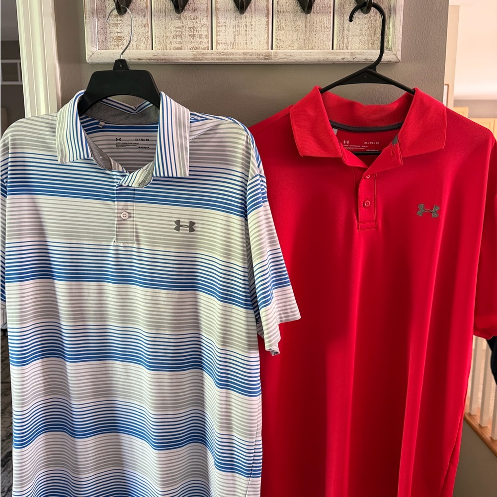 Under Armour Men’s Polo Duo - Red & Blue Striped